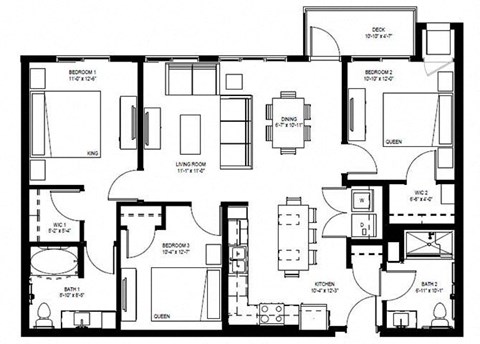 Millberry_3 Bedroom Floor Plan at Millberry Apartments, St. Paul Minnesota